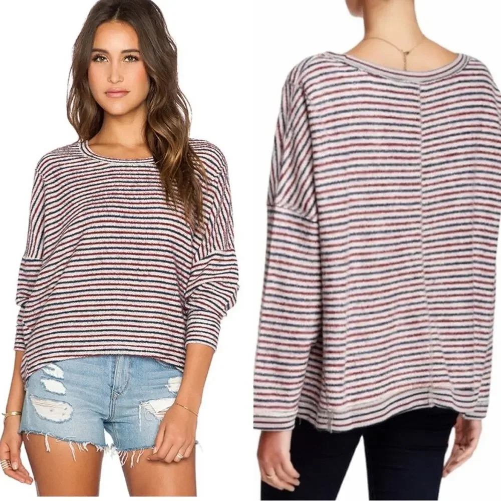 Free People Little Ann Striped Pullover XS